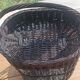 The vintage mini-bar made of wicker and rattan is both decorative and practical.