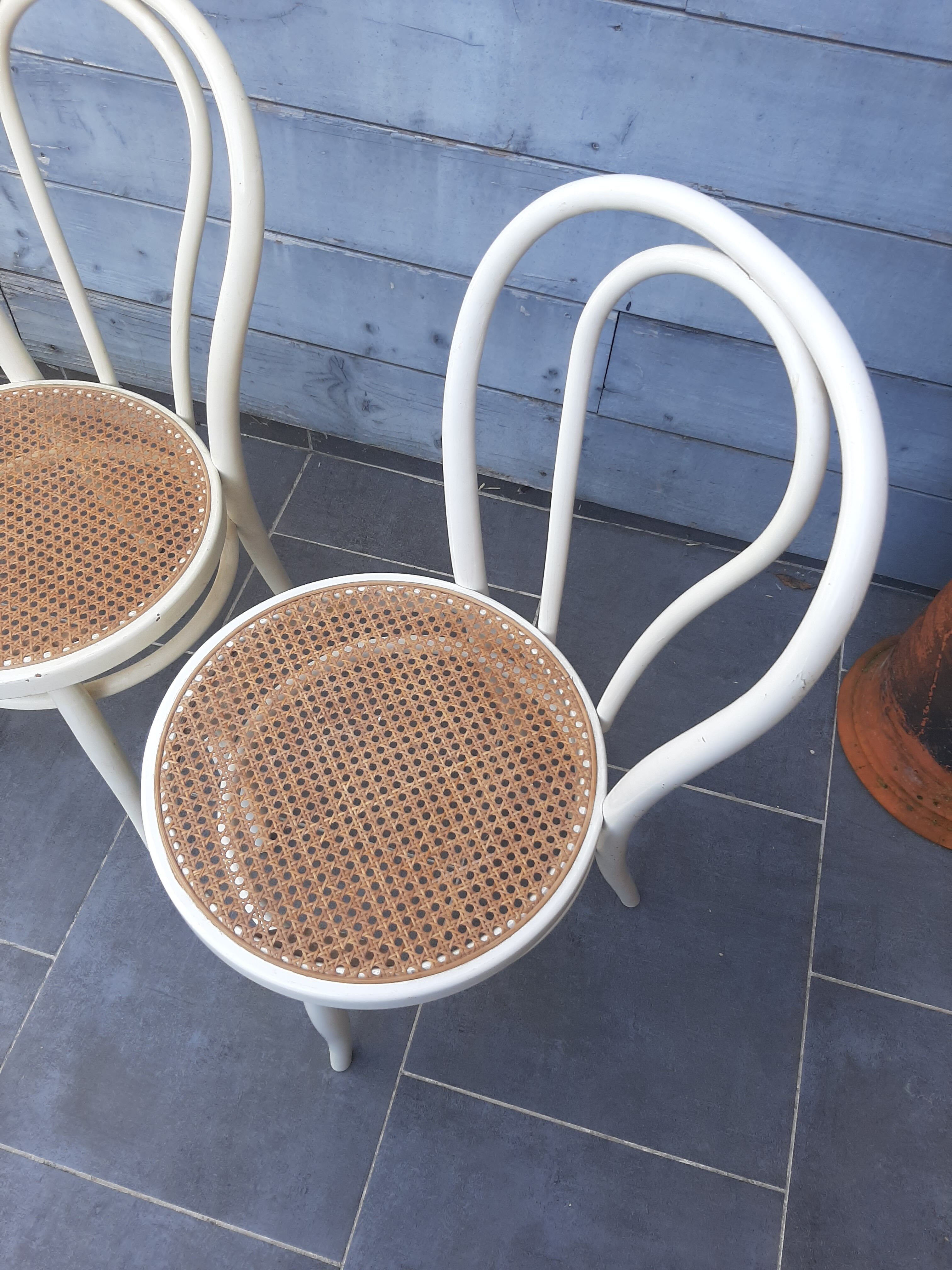 Set of 4 wooden bistro chairs turned dal vera