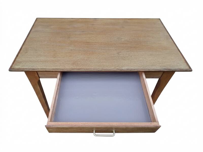 Desk table, kitchen table, vintage 1950s oak side table.