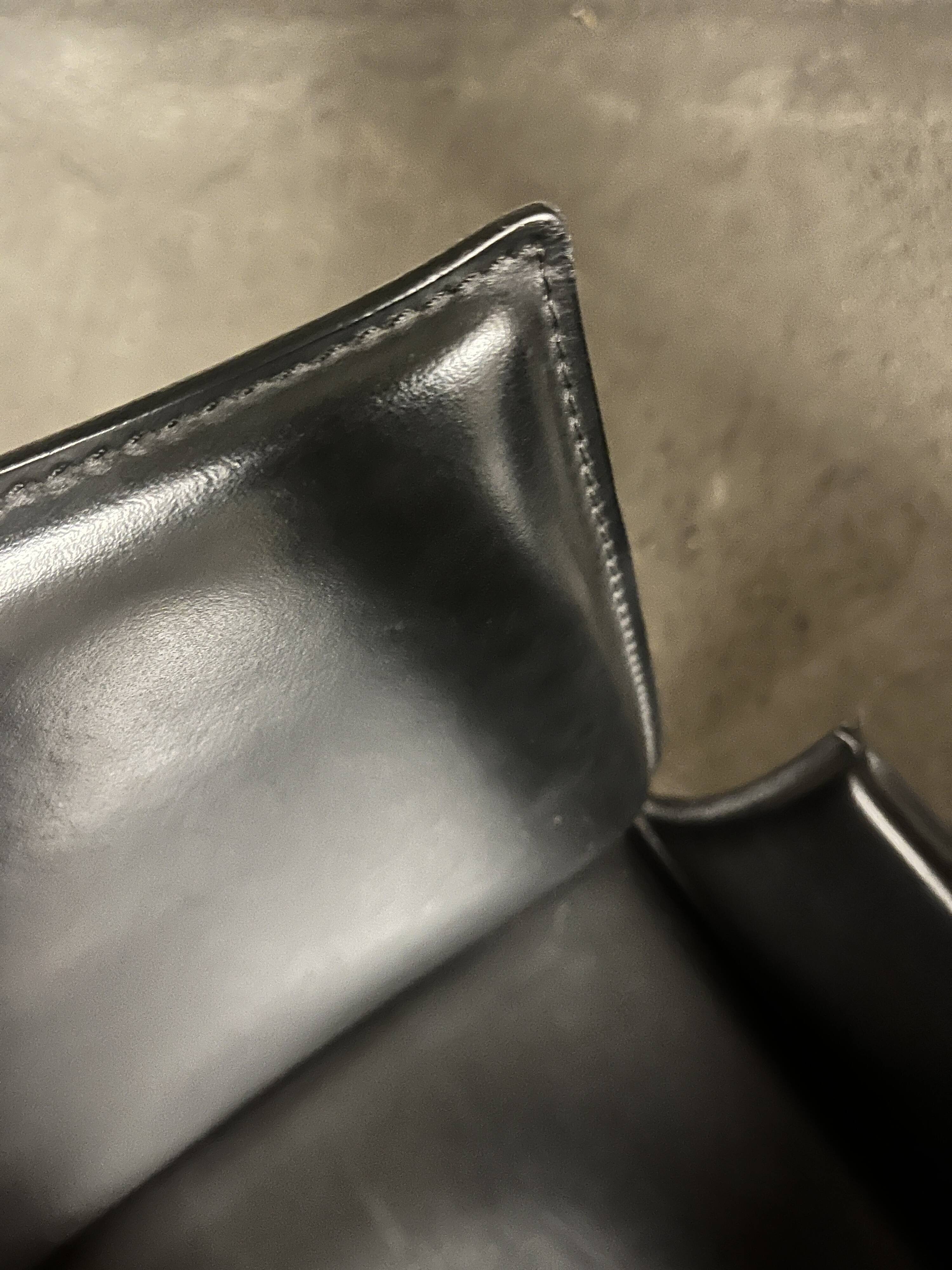 Office chair with armrests in thick black leather, Cattelan Italia