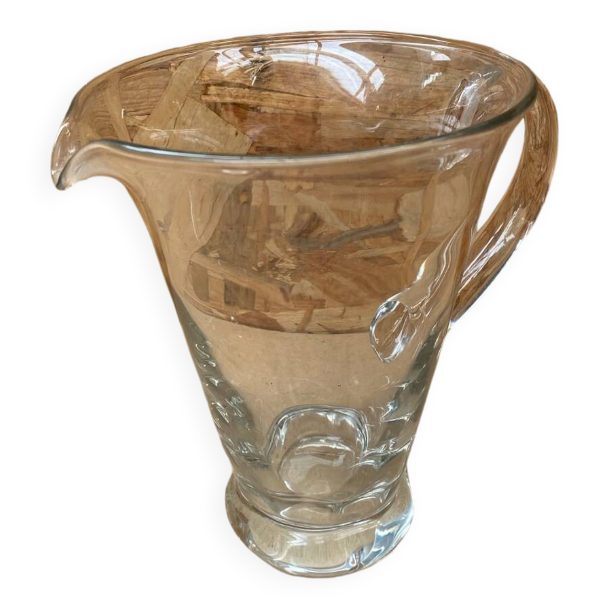 Antique Vintage Clear Blown Glass Pitcher