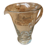 Antique Vintage Clear Blown Glass Pitcher