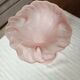 Large satin glass cornucopia vase "pâte de verre" frosted pink - Art style