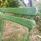 Antique folding garden chairs with wooden slats