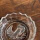 Pressed glass ashtray with dove pattern D:13.5