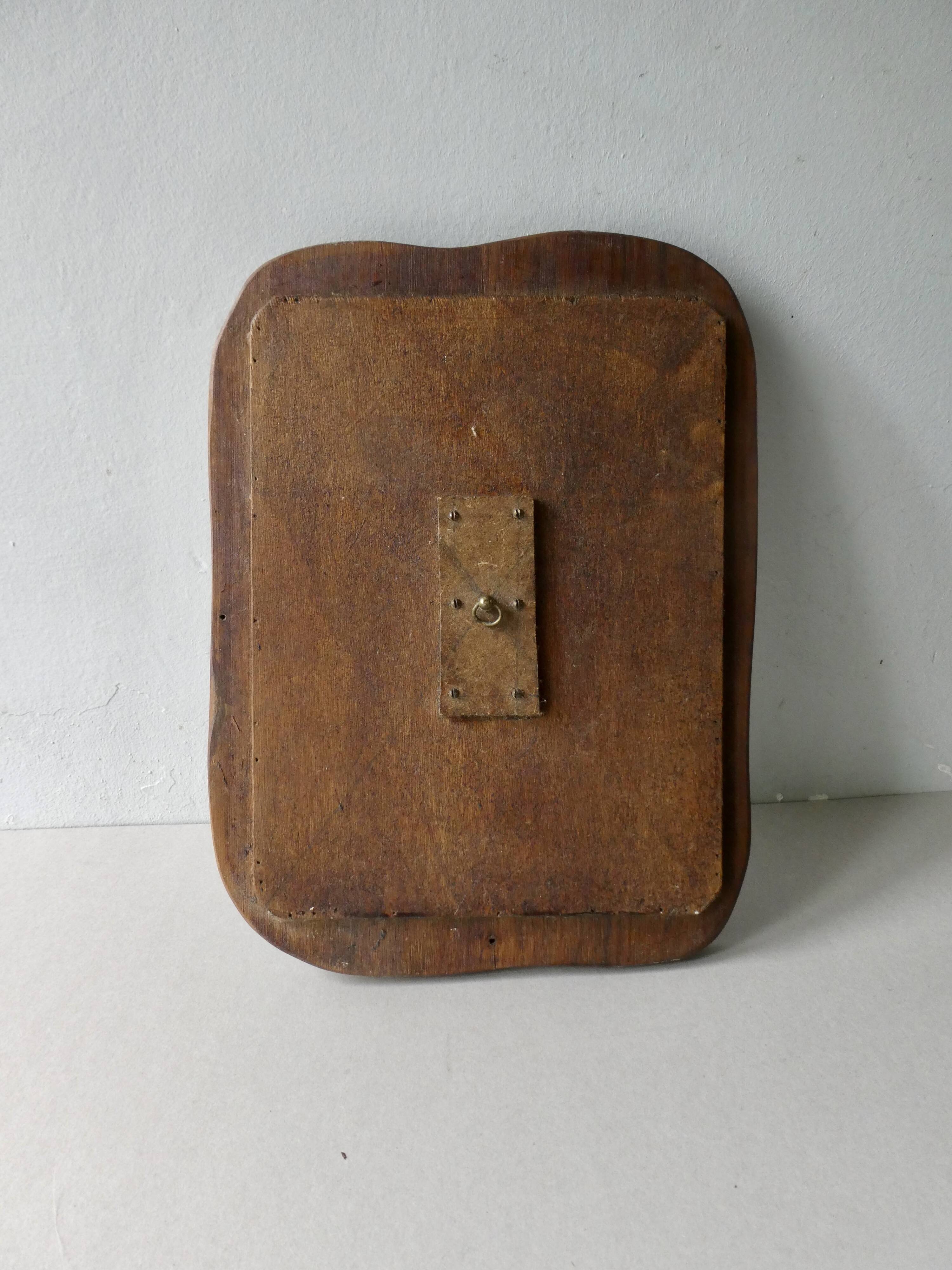 Free-form mirror in solid wood, vintage