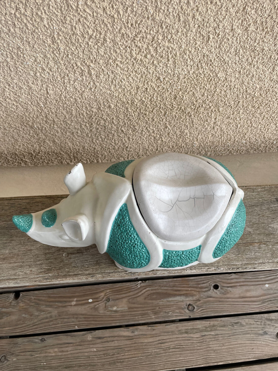 Rare rhinoceros soup tureen statuette