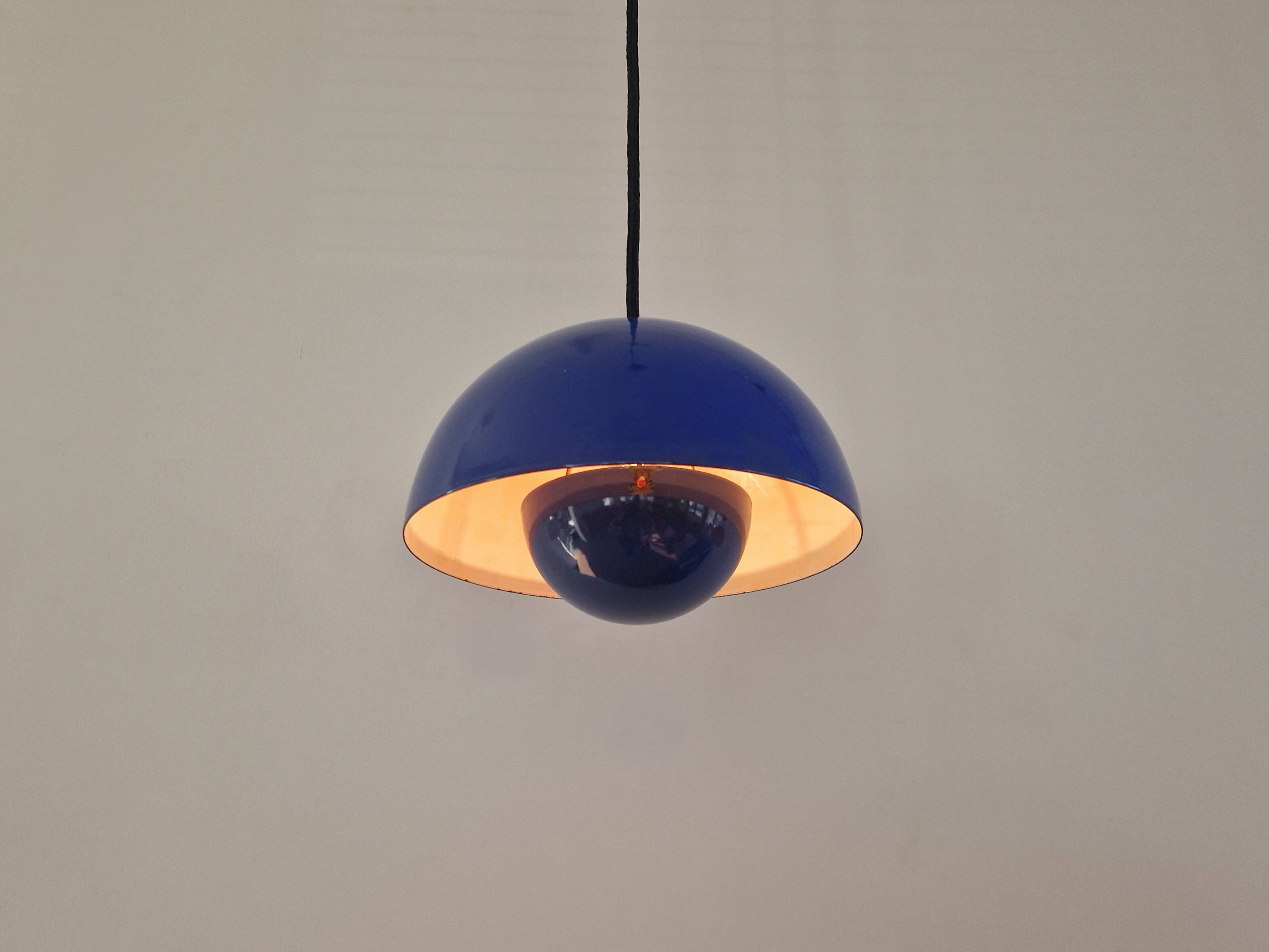 Blue Flowerpot pendant lamp by Verner Panton for Louis Poulsen, Denmark 60s
