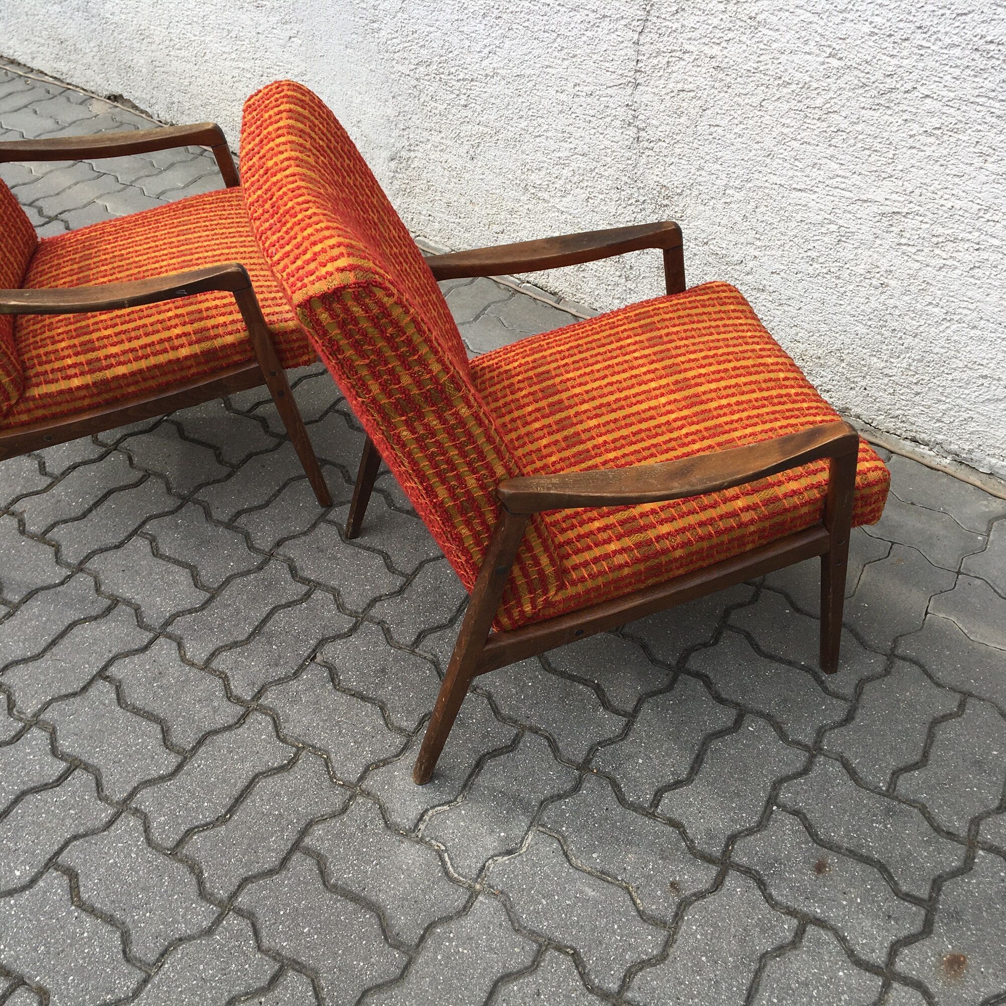Pair vintage interier praha armchair jiri jiroutek vintage 60s midcentury czechoslovakia