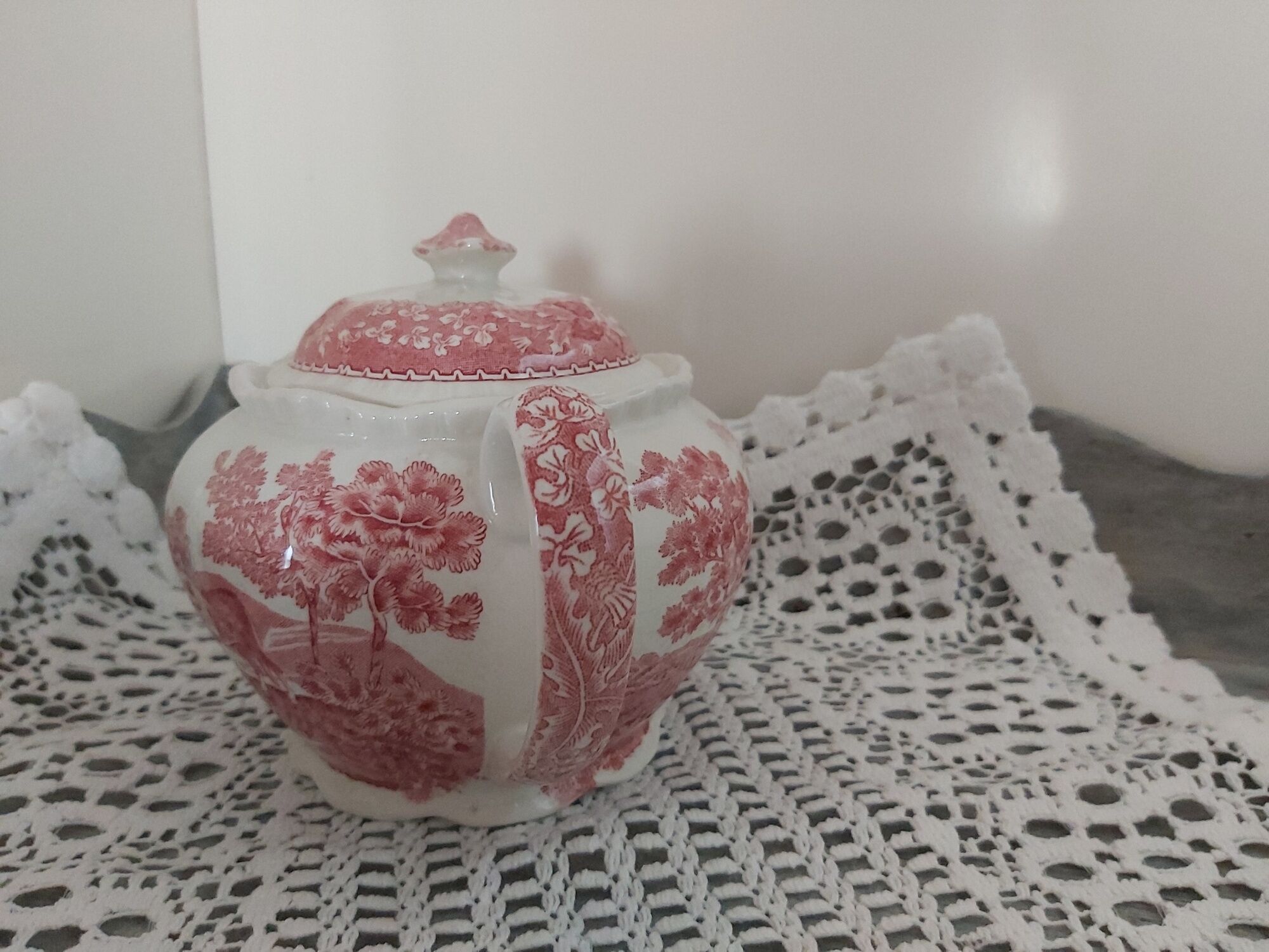 English porcelain teapot adams english scenic