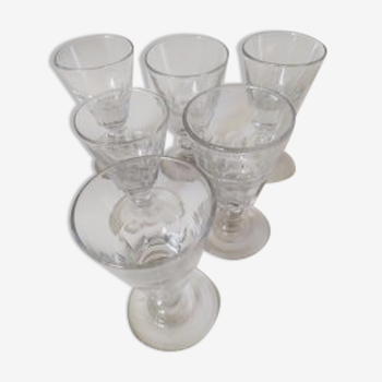 6 verres de bistrot anciens