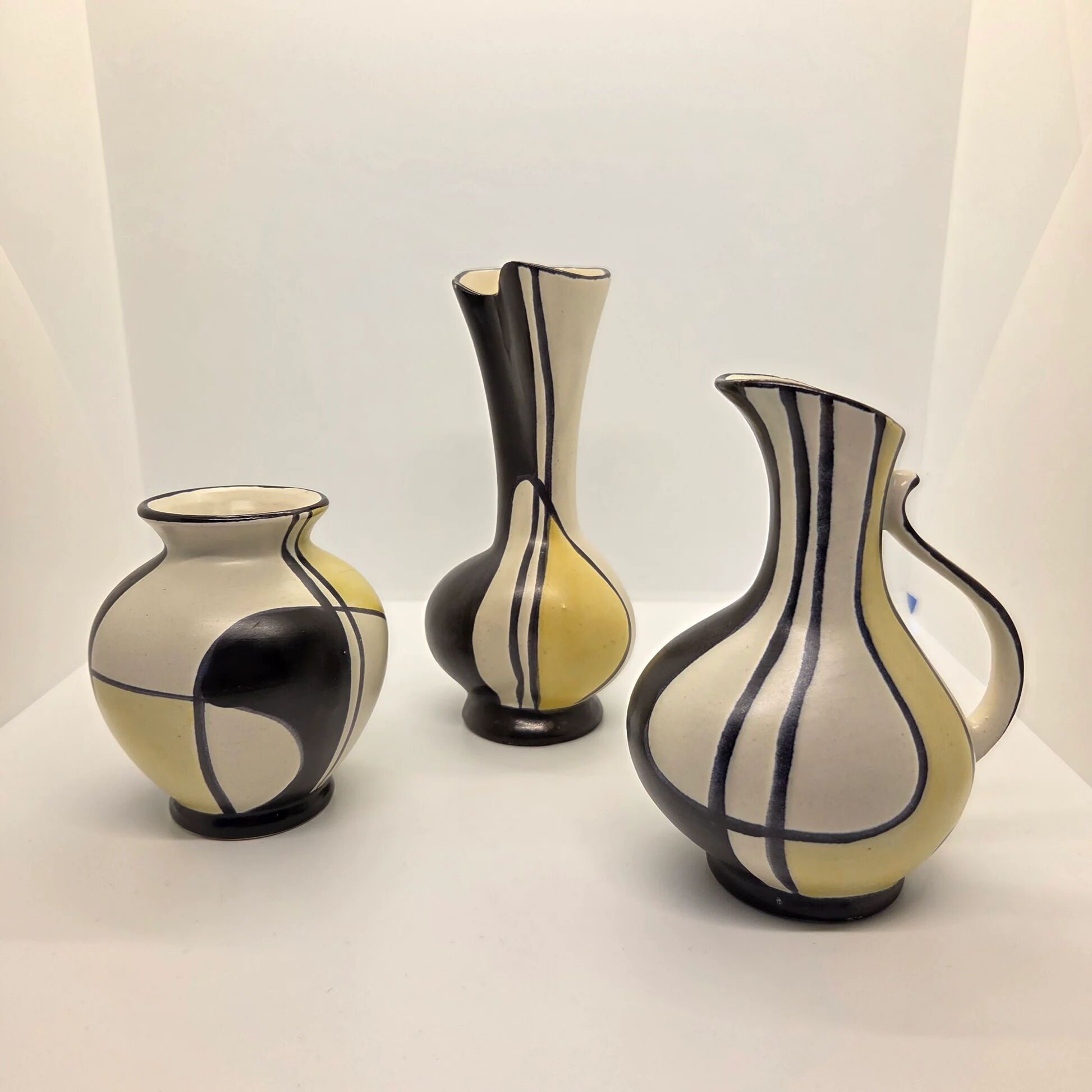 Trio of Bay Keramik vases with Florenz motif - 1957