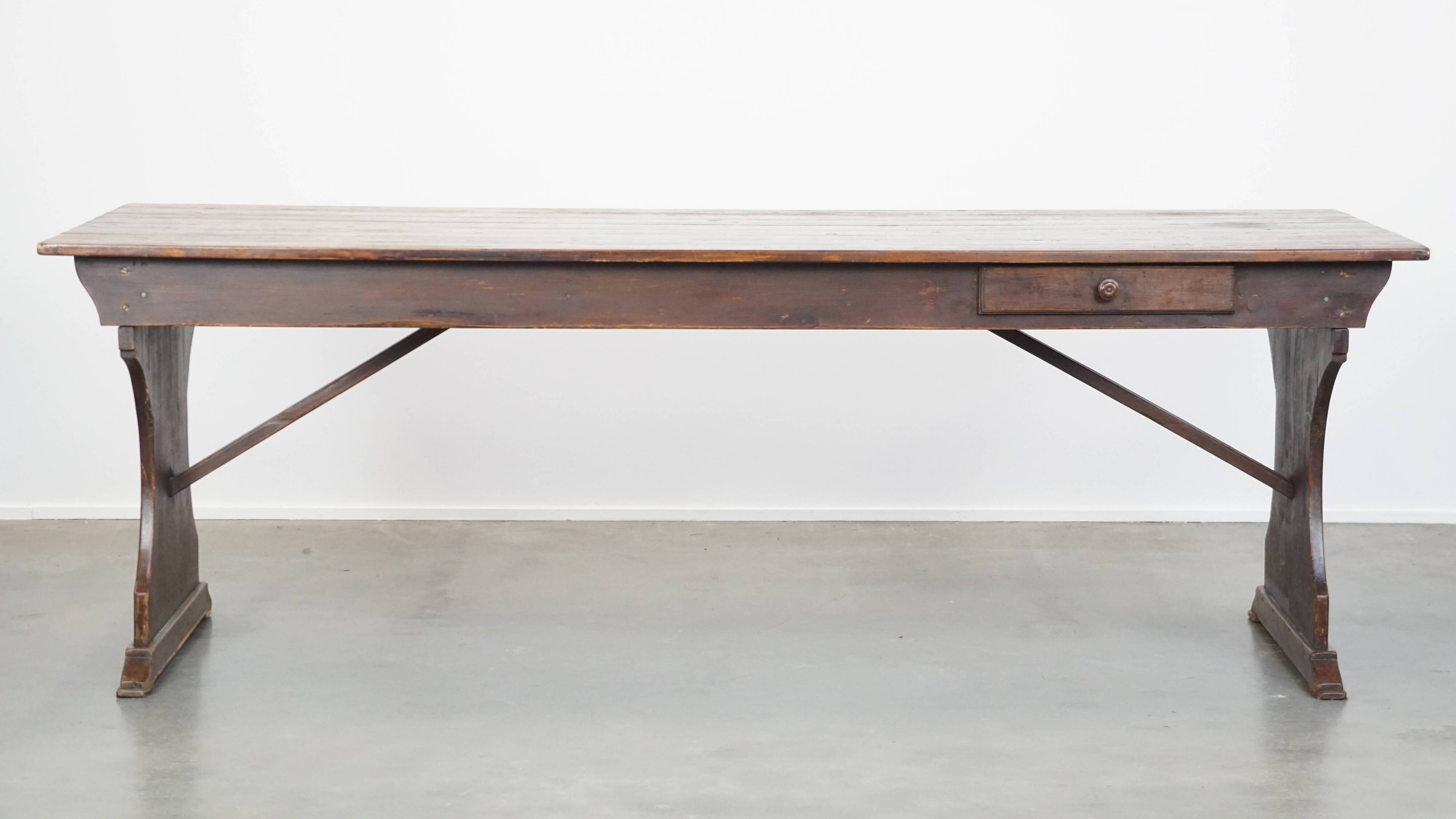 19th-century English pine monastery table.
