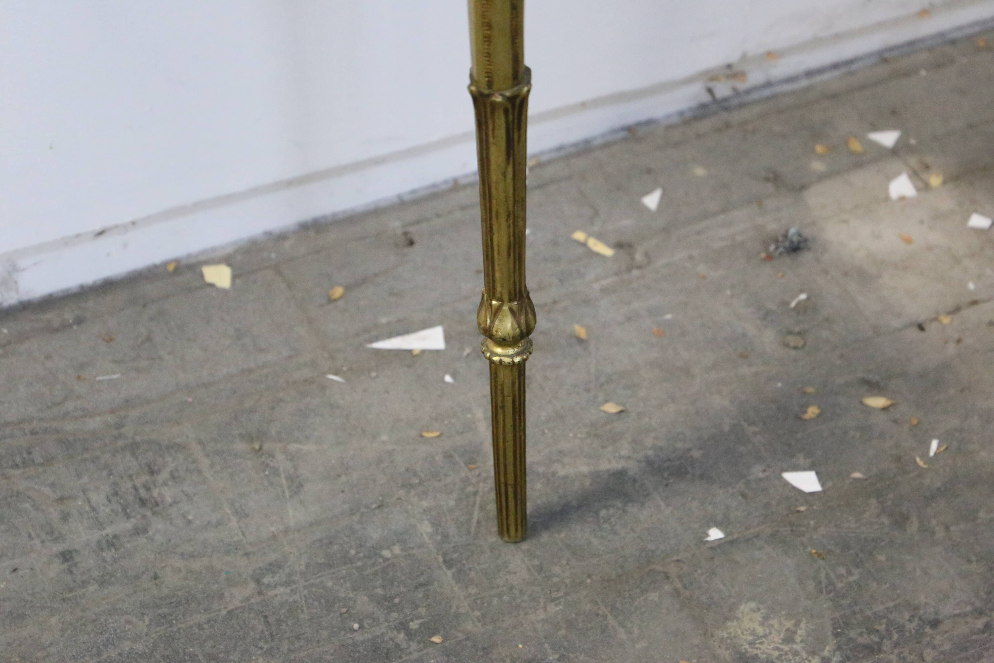 Console in brass and pink alabaster