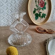 Bougeoir en verre ciselé art déco
