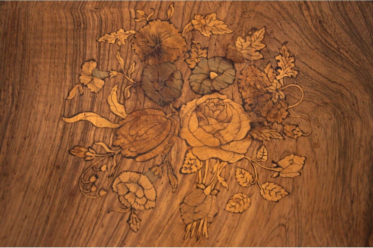 Antique thread table, Northern Europe, late 19th century.