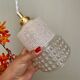 Vintage globe pendant light in white and transparent glass