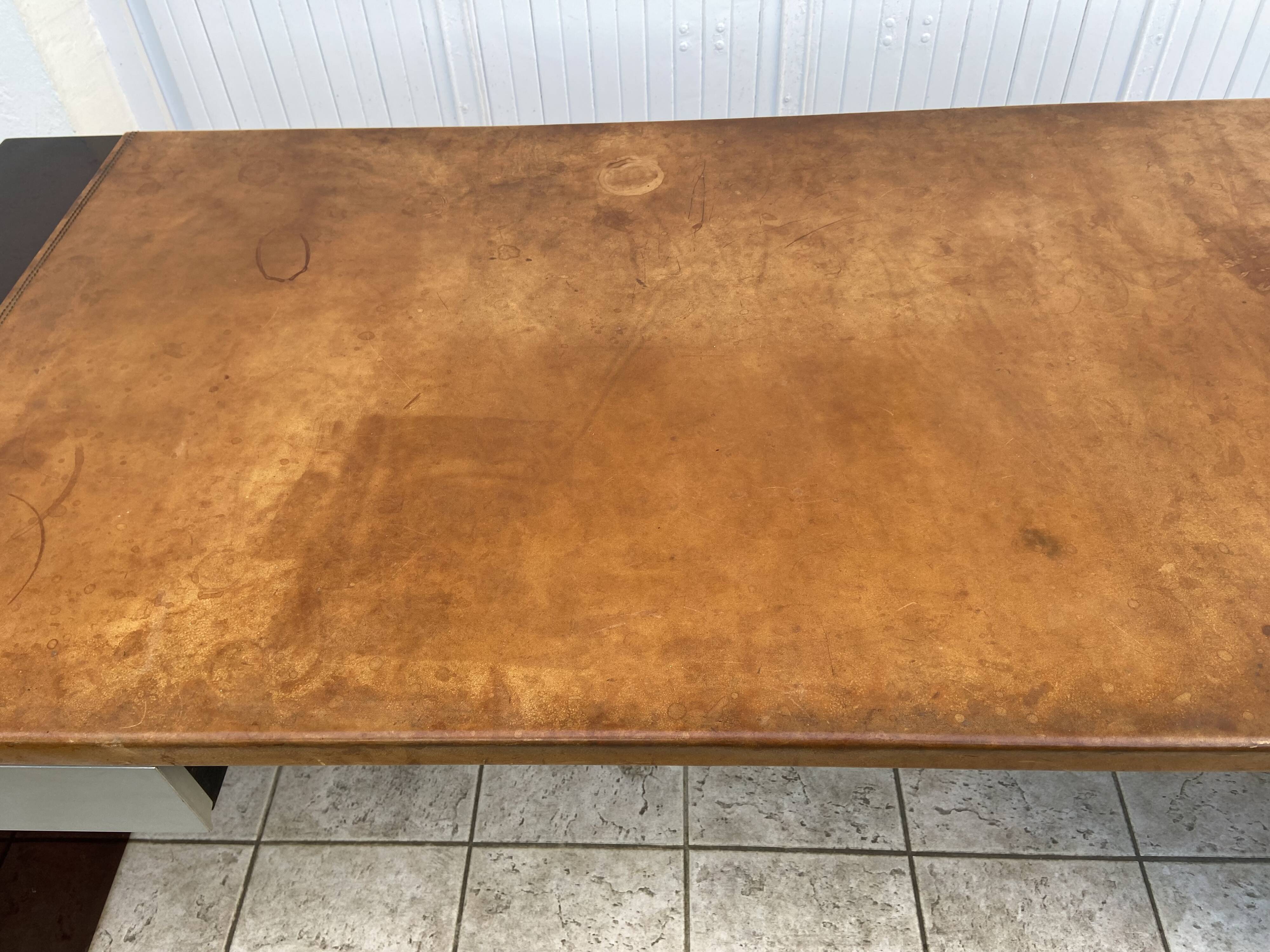 1970s lacquer and leather desk