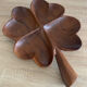 Wooden tray in clover shape