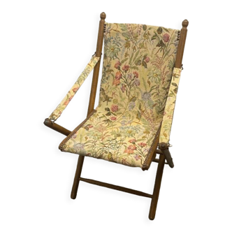 Fauteuil pliant vintage fleuri