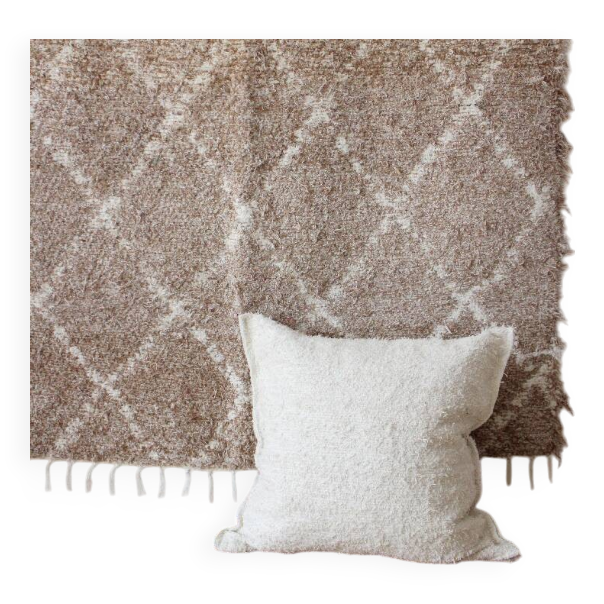 Housse de coussin artisanale en coton recyclé tissé main