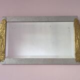 Art Deco wooden mirror with bevelled glass