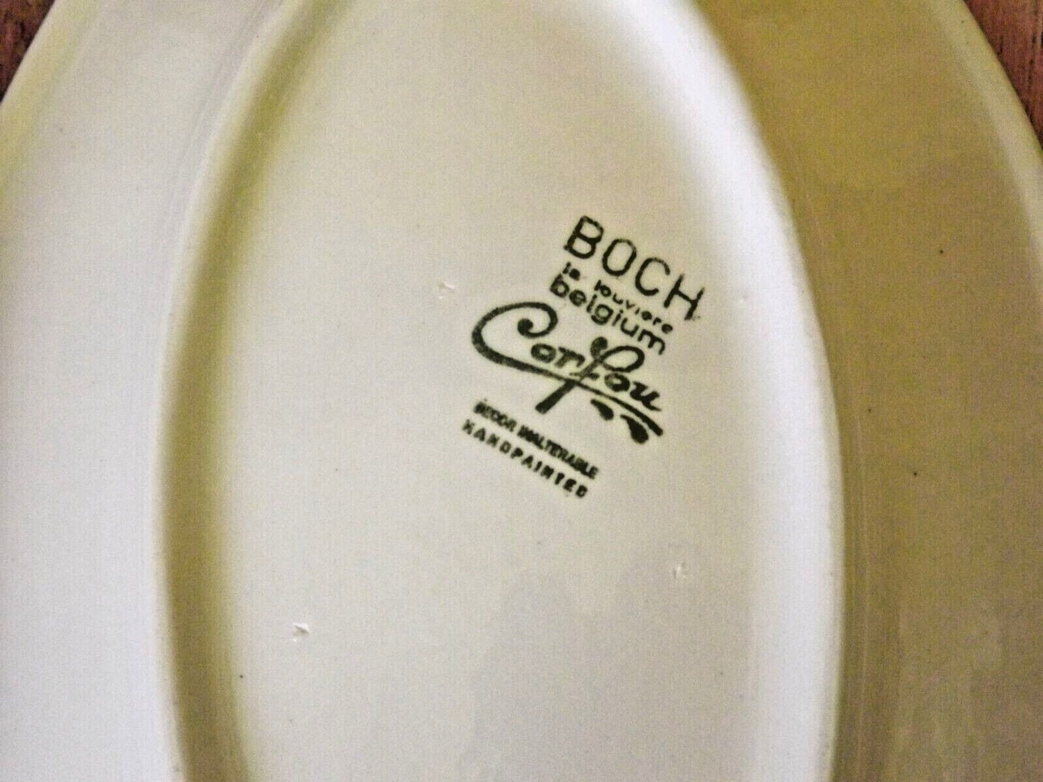 Vintage Boch La Louvière Corfou Collection Paire De Petites Assiettes De Service Ovales
