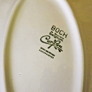 Vintage Boch La Louvière Corfou Collection Paire De Petites Assiettes De Service Ovales