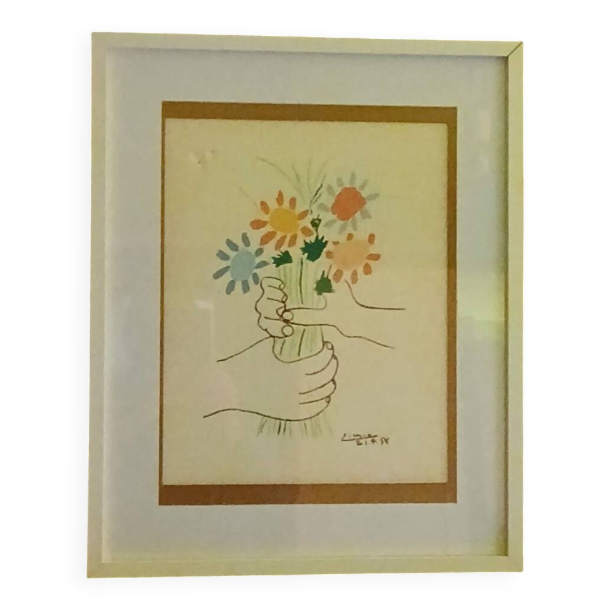 Lithograph by Pablo Picasso "The Bouquet of Peace"