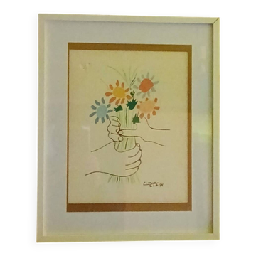 Lithographie Pablo Picasso "Le bouquet de la paix"