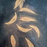 Oil painting on wood signed “golden autumn leaves”