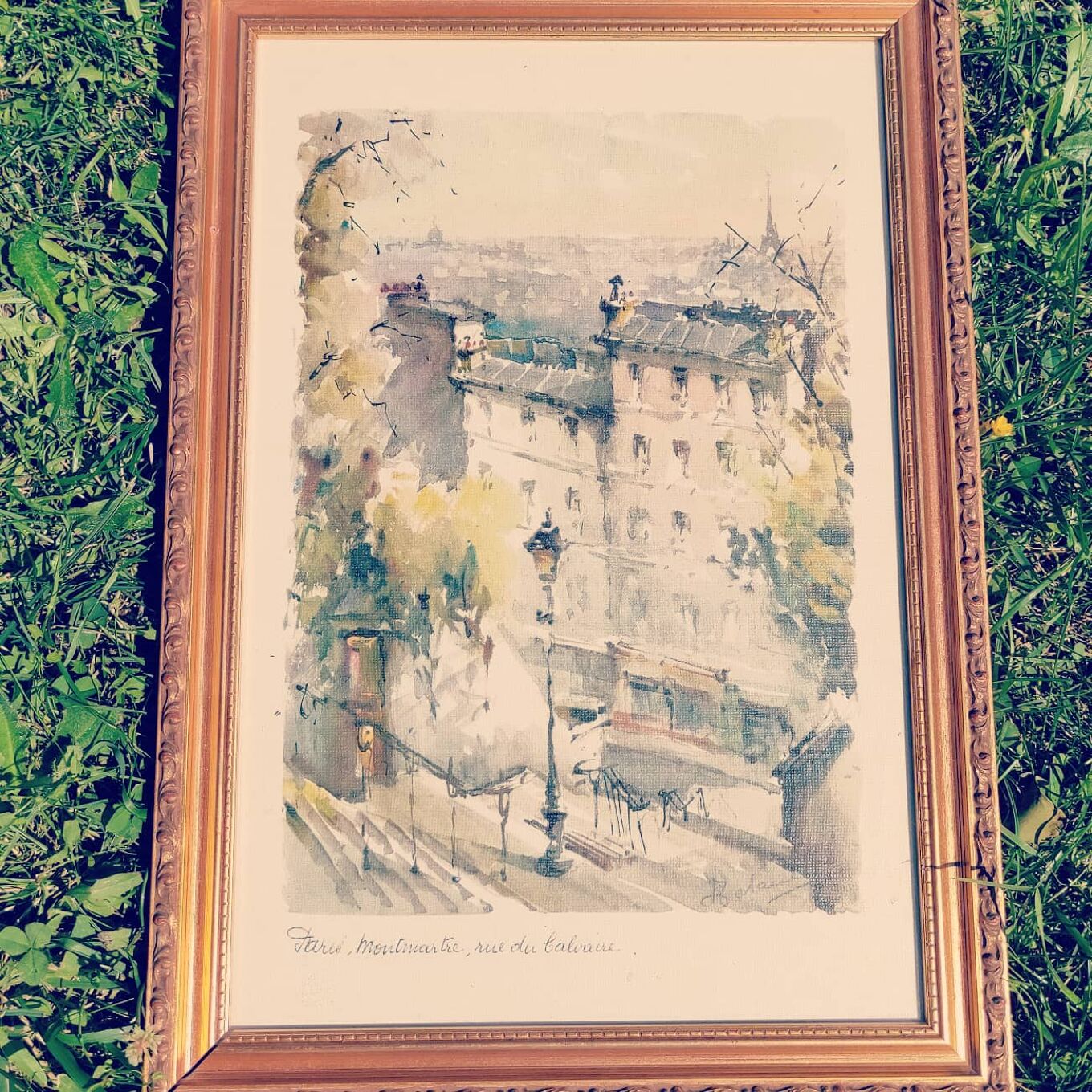 Tableau lithographie aquarelle sign e Selency Tableau lithographie aquarelle sign e Selency