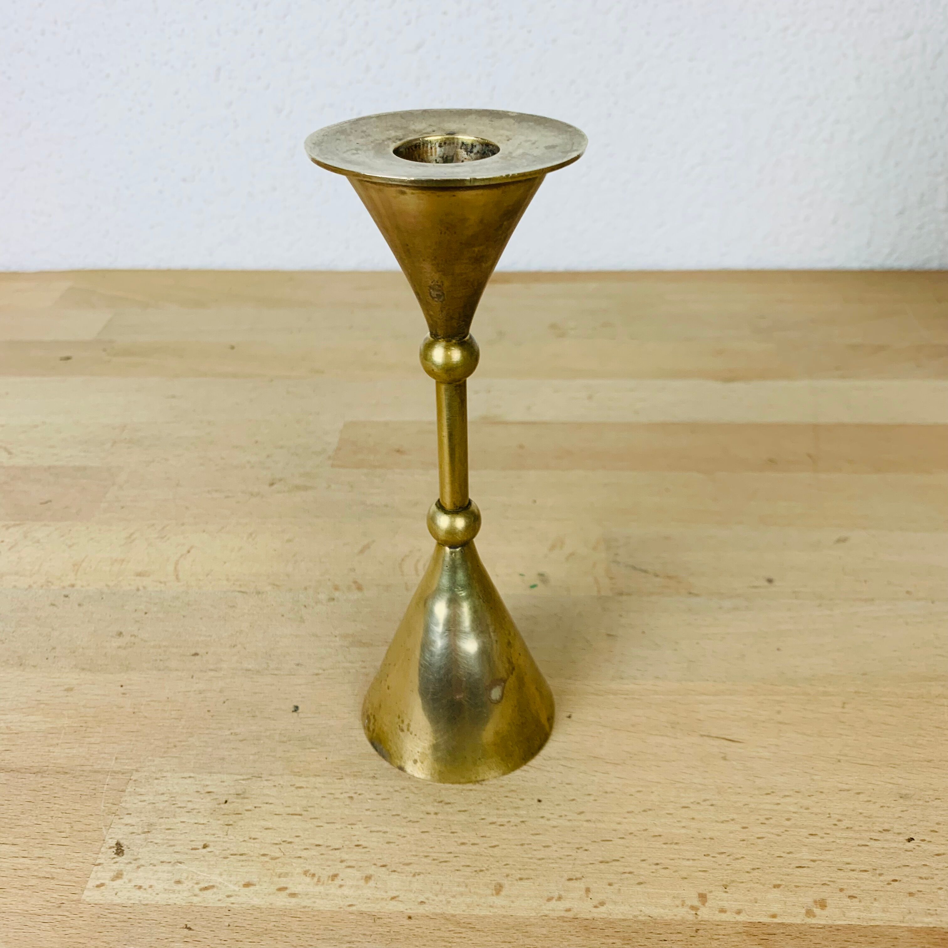 Scandinavian brass candle holder