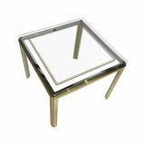 1970s brass and chrome side table renato zevi glass