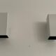 Pair of minimalist white metal wall lights from the mid-century, 1960, Germany.