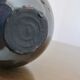 Vintage iridescent black ceramic "fig" vase
