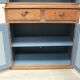 Antique softwood buffet in natural + blue, Gründerzeit style