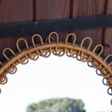 Round rattan mirror attributed to Franco Albini 1950