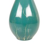 Lucien BRISDOUX Green ceramic vase and gold oil
