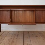 Mid-Century Danish Executive Teak Floating Desk, 1960s.