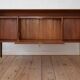 Mid-Century Danish Executive Teak Floating Desk, 1960s.