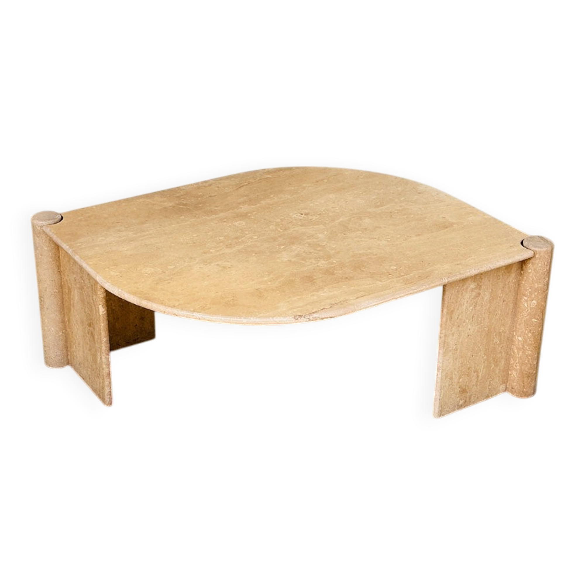 Sculptural Italian travertine coffee table, 1980s
