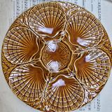 Set of 4 vintage Sicla Portugal oyster plates in earthenware