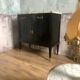 Ancien buffet en bois, marbre blanc