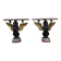Pair of marble and bronze console tables, Italy, circa 1930