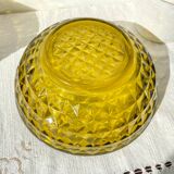 Vintage Amber Glass Dessert Set - 1 Salad Bowl + 5 Matching Bowls