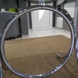 Glass table smoked oval vintage design 1970