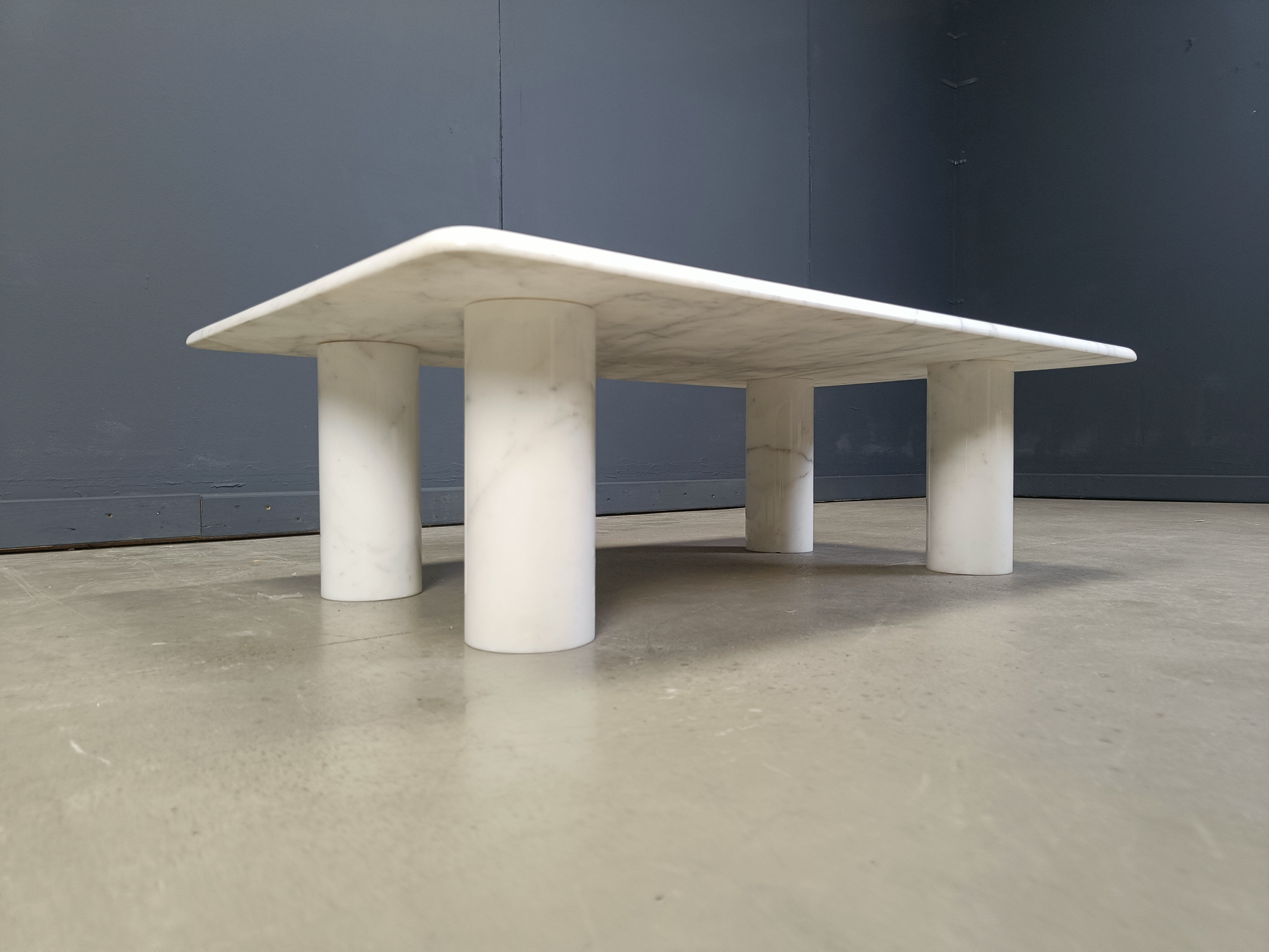 Angelo Mangiarotti carrara marble coffee table for Up&Up, Italy