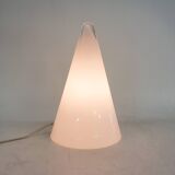Milk glass pyramid table lamp "Teepee" by SCE France