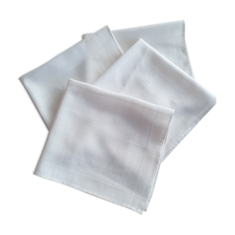 Lot de 5 serviettes de table ancienne blanche